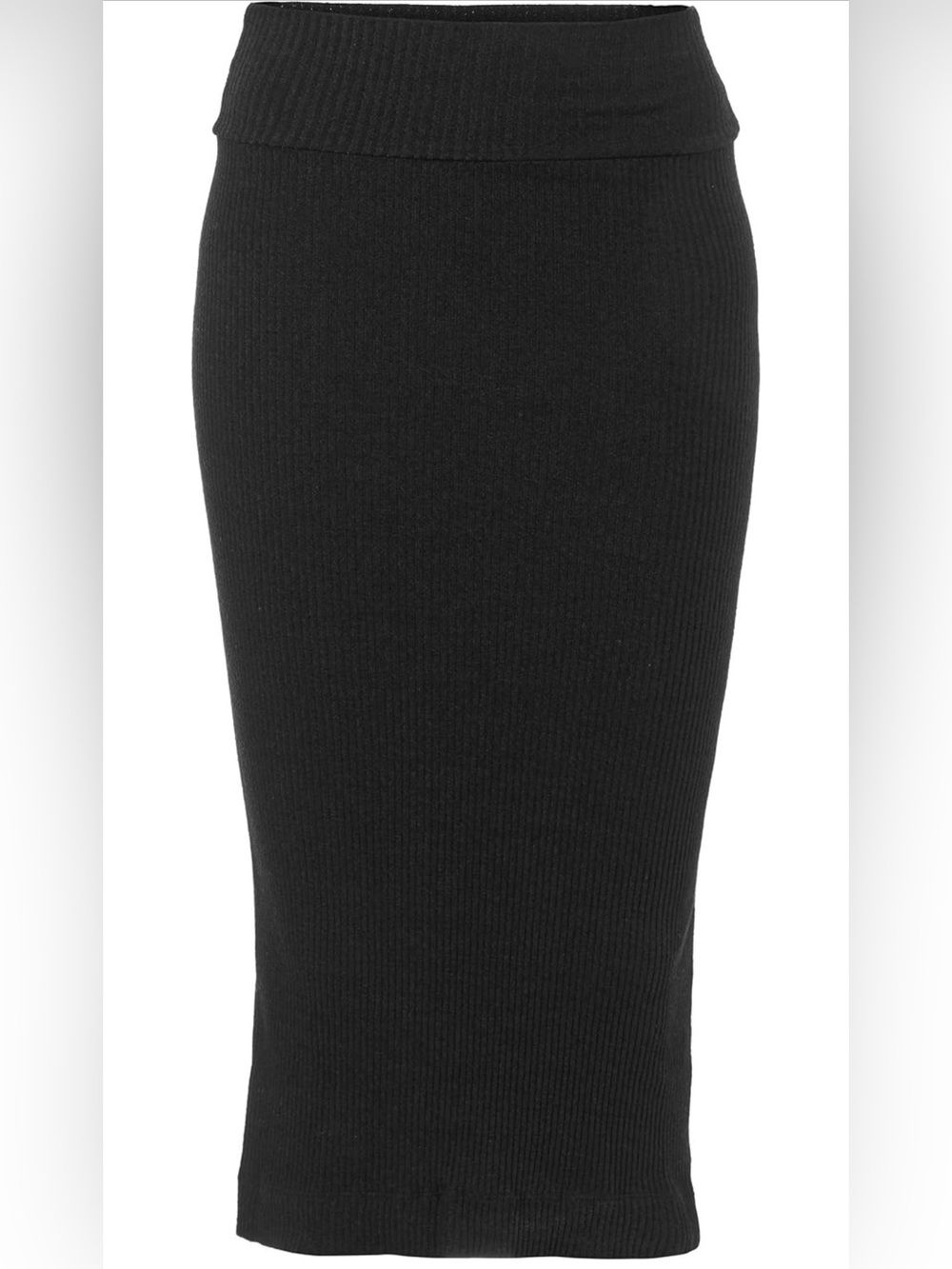New Enza Costa Rib Pencil Midi Skirt Black